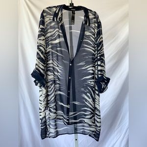 CHICO’S (Size 3) Black Label Sheer Blouse